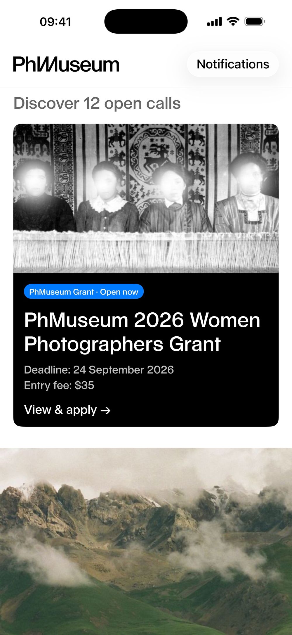 Around €1 million in photography funding listed every year. on iOS
