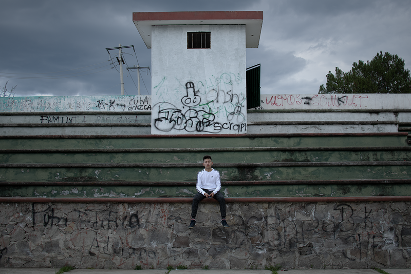 © Evelyn Corte Espinosa - Yosva in the stands of one of the sports fields of the municipality, which are in terrible condition.