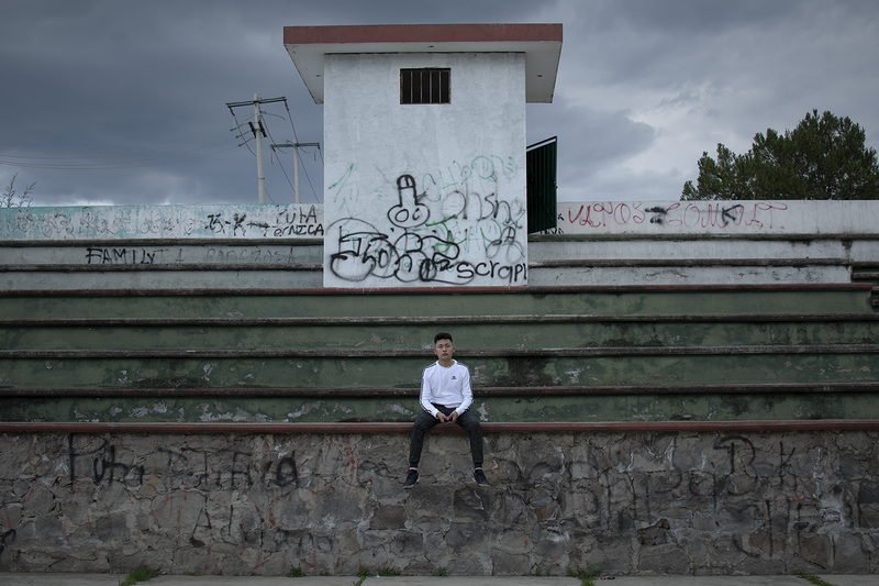 © Evelyn Corte Espinosa - Yosva in the stands of one of the sports fields of the municipality, which are in terrible condition.