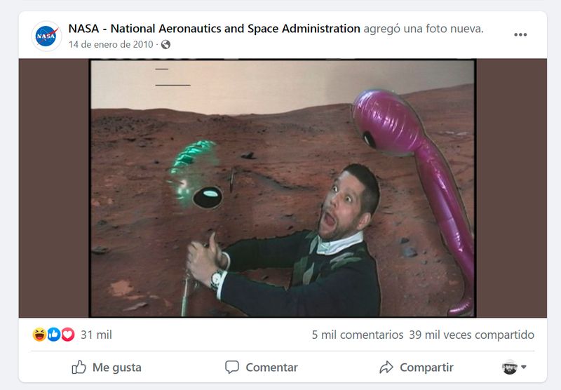 © Alejandro "Luperca" Morales - NASA FACEBOOK PAGE GREEN SCREEN (WHITE MAN AFRAID OF ALIENS), 2022