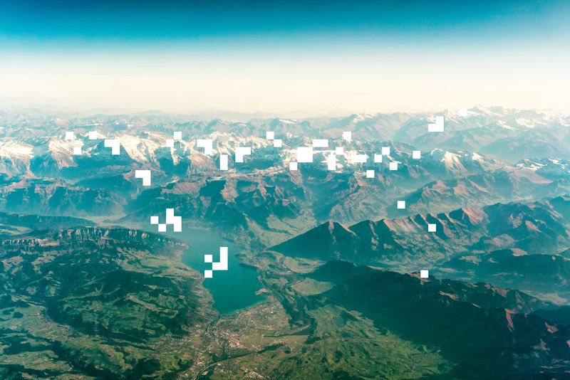 © A. Tamboly - French Alps close to Mont Blanc from the air.