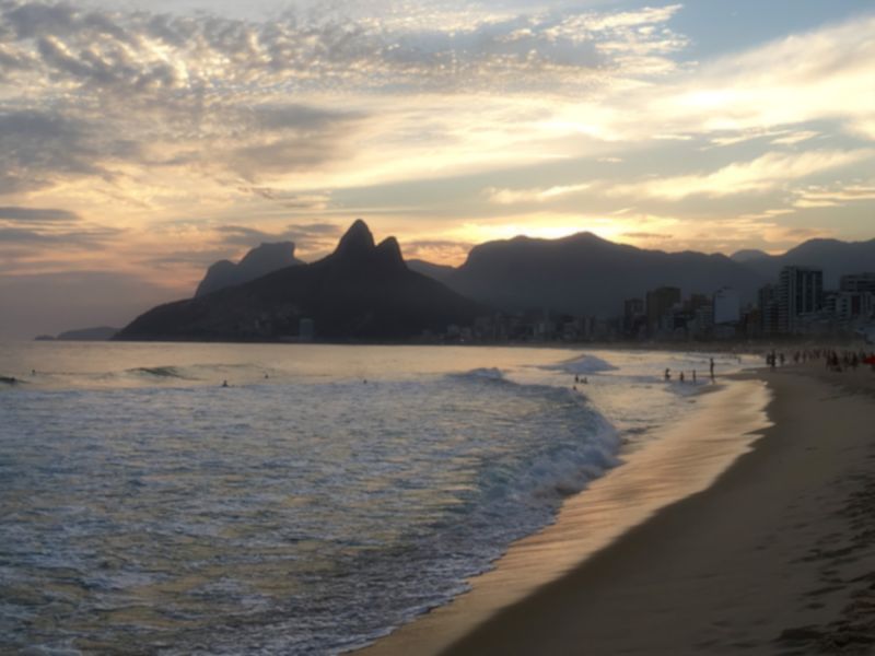 © Anifou - Two Brothers & The Sea • Rio de Janeiro, Brazil • Ipanema. Deep light in the haze – and silence.