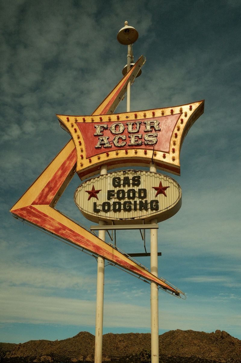 © Gem Redford - Palmdale, California. Four Aces motel sign.