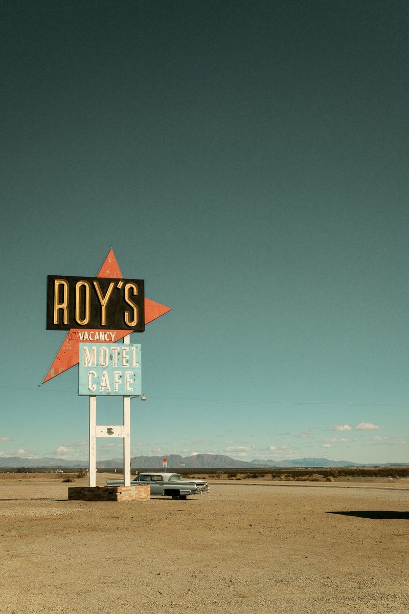 © Gem Redford - Amboy, CaliforniaRoy’s Motel and Café sign in the Mojave Desert.