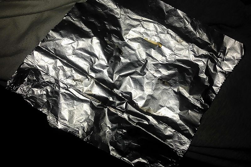 © Anna Galí - Appropriated image, taken by him, of a foil with some drops of an unknown drug.