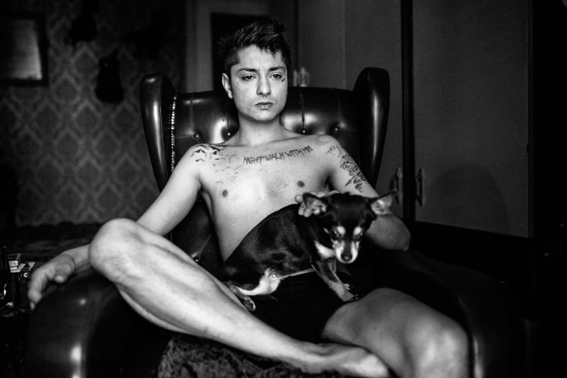 © Gianluca Abblasio - 2015 Rome - Italy. Portrait of Dario. Dario dreams to become a notorious singer and live of his music.