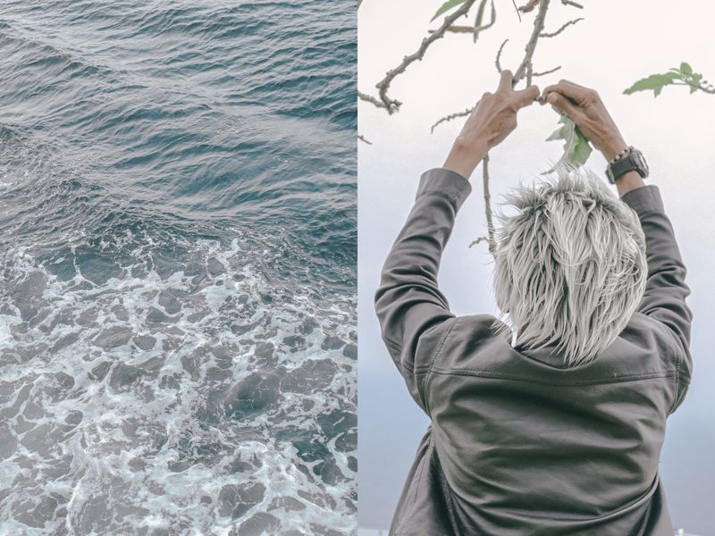 © Reza Saifullah - Waves in the Aceh sea and a man picking leaves, 2024.