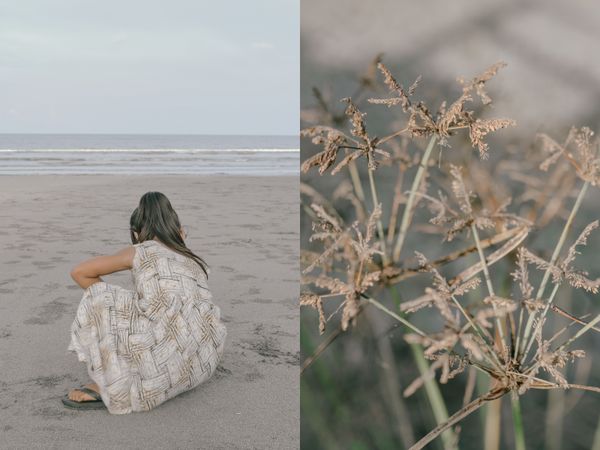 © Reza Saifullah - A girl playing on the beach and the grass around her, 2025.