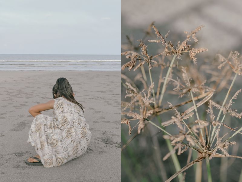 © Reza Saifullah - A girl playing on the beach and the grass around her, 2025.
