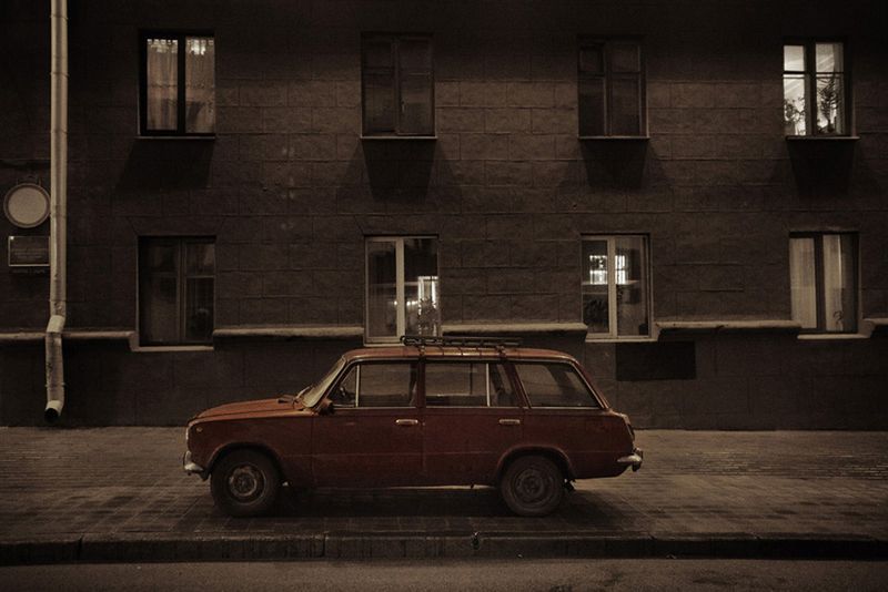 © Alessandro Vincenzi - An old car parked in Minsk city center.