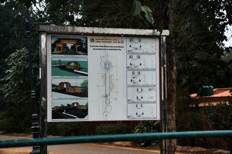 © tibhesh - A board to highlight the Lumbini Masterplan made in 1985 AD.