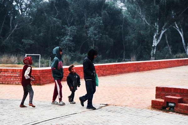 © tibhesh - Four underprivileged local children roaming around Lumbini.