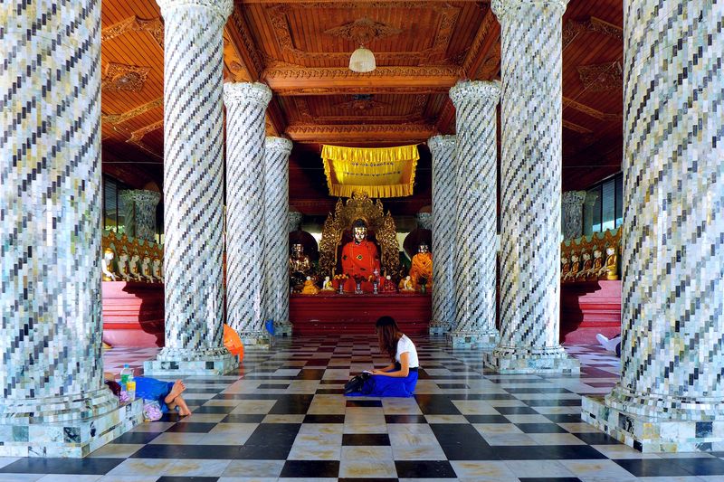 © Stefanos Chronis - Meditation Shwedagon Pagoda, Yangon Myanmar. Religion Theravada Buddhism