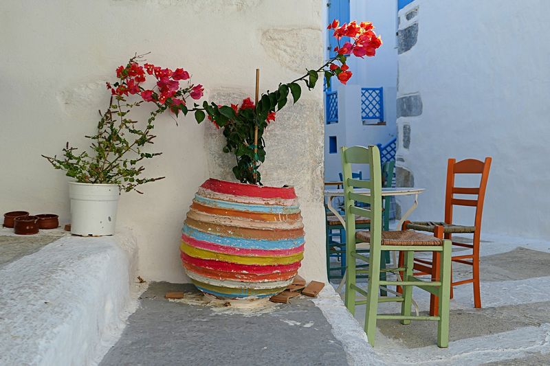 © Stefanos Chronis - Outside the cafe, Astypale village.