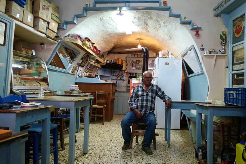 © Stefanos Chronis - Local cafe, the oldest in Chios island, Pityos village.