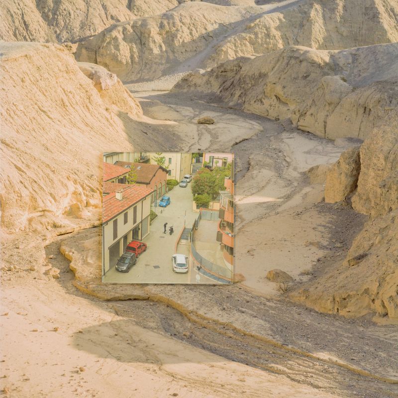 © Diana Cheren Nygren - Where Once Was Water Image with mounted acrylic inset. Landscape - Death Valley. Inset - Bologna Italy