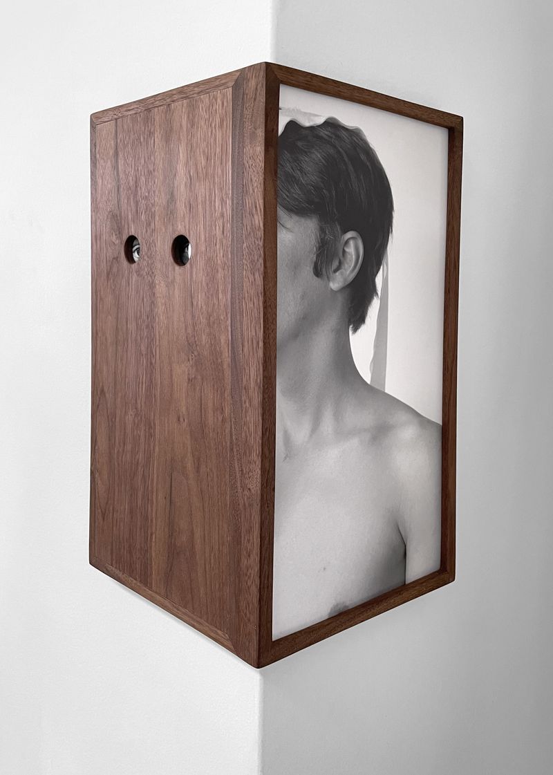 © Eli Craven - "Convex Corner." Archival Pigment Print, Walnut Panel, Artist's Frame (Unique)2024