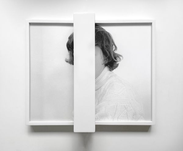 © Eli Craven - "Split Portrait in White" Archival Pigment Print, Brass Sheets, and Artist's Frame(Unique)2024