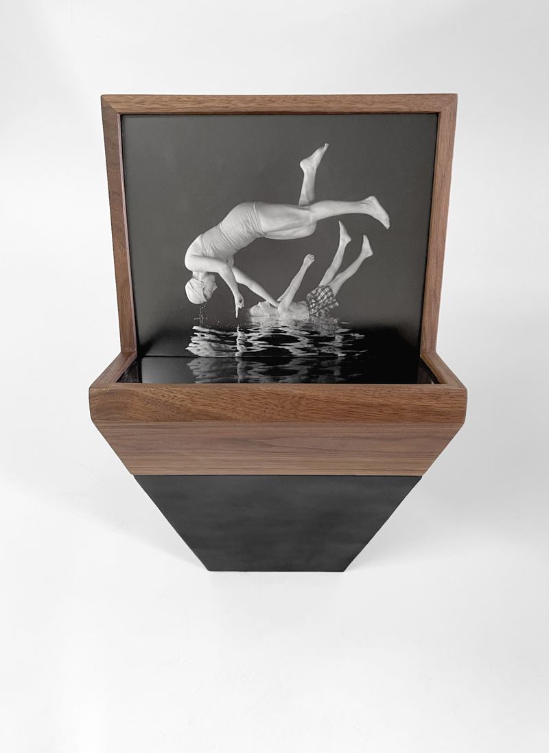 © Eli Craven - Dark Waters (Guide)Archival Pigment Print, Mirrored Acrylic, Walnut, and Optional Pedestal(Unique)