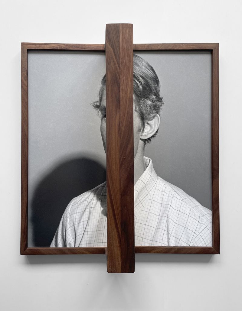 © Eli Craven - "Split Portrait with Shadow" Archival Pigment Print, Brass Sheets, and Artist's Frame(Unique)2024
