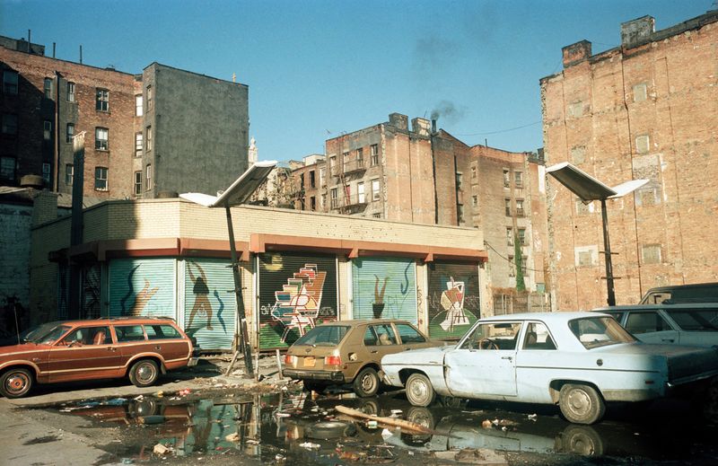 © Tria Giovan - Parking Lot on East Houston Street-1985. From the series Loisaida Street Work-1984 to 1990.