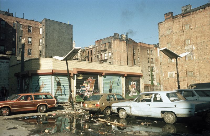 © Tria Giovan - Parking Lot on East Houston Street-1985. From the series Loisaida Street Work-1984 to 1990.