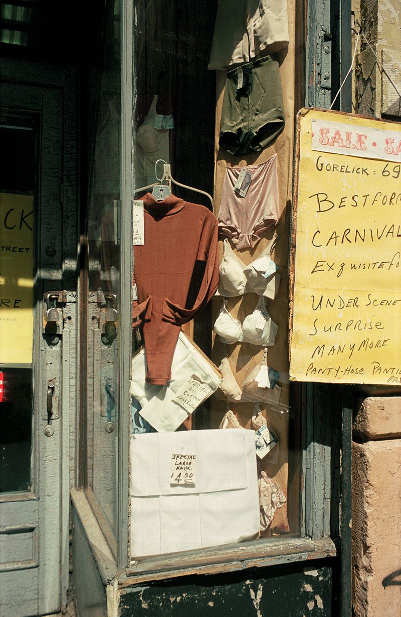 © Tria Giovan - Undergarments on Orchard Street-1985. From the series Loisaida Street Work-1984 to 1990.