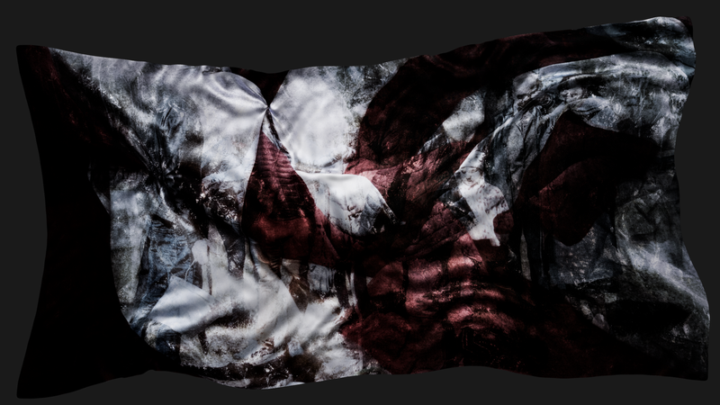 © Kenny Ros - Unnamed - Print on textile of 150cm x 75cm, mounted unstretched on the wall.