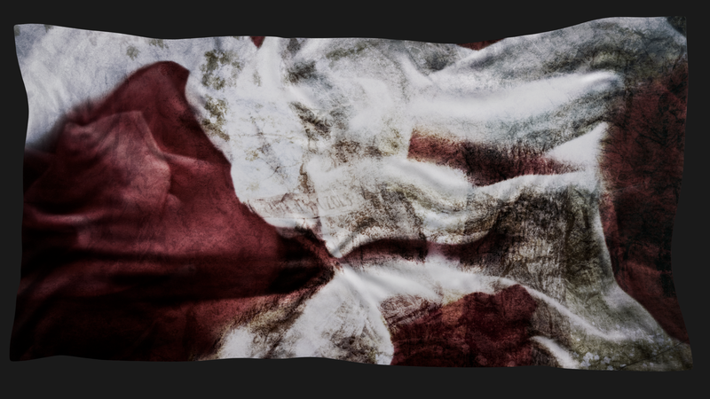 © Kenny Ros - Tūteres oak - Print on textile of 100cm x 50cm, mounted unstretched on the wall.