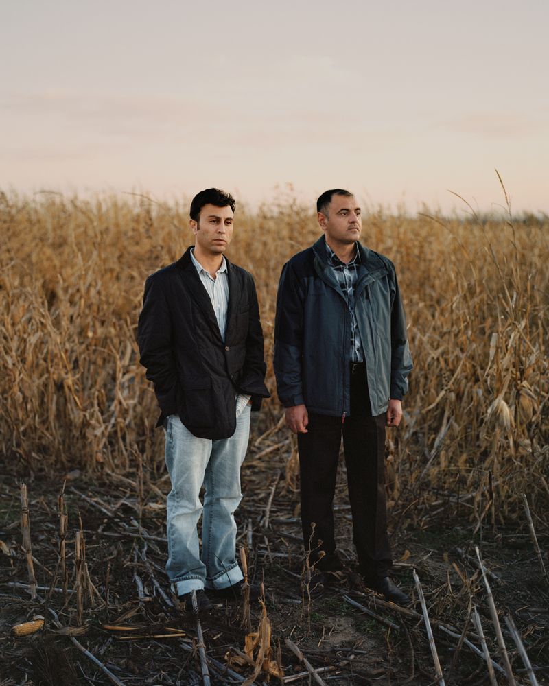 © Benjamin Rasmussen - Khalaf Hesso and Salman Haji in the field that will become the first Yazidi cemetery outside of Iraq. Lincoln, Nebraska