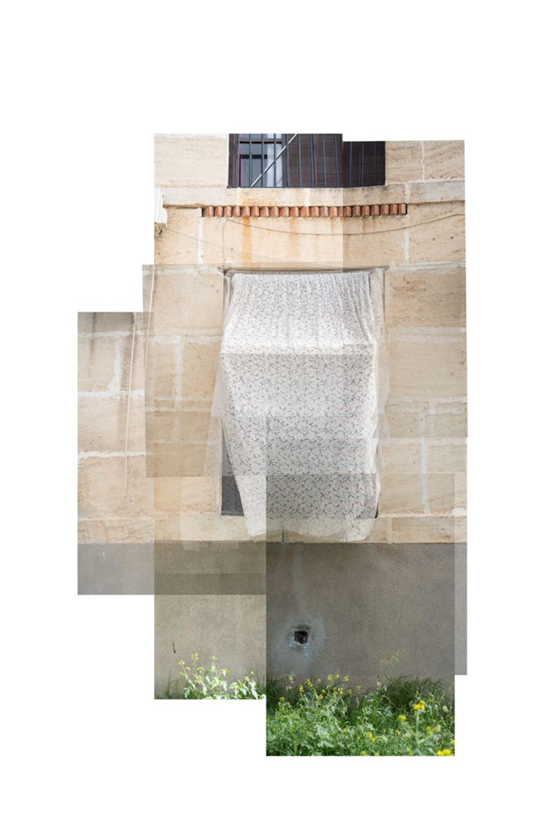 © Clea Rekhou - A white curtain floating through the wind at the window of the housing project 'Diar Es-Saada'. Algiers, Algeria 2022