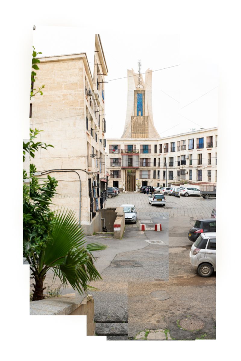 © Clea Rekhou - View on the Maqam Echahid (Martyr's Memorial) from the 'Confort' housing project. Algiers, Algeria 2022