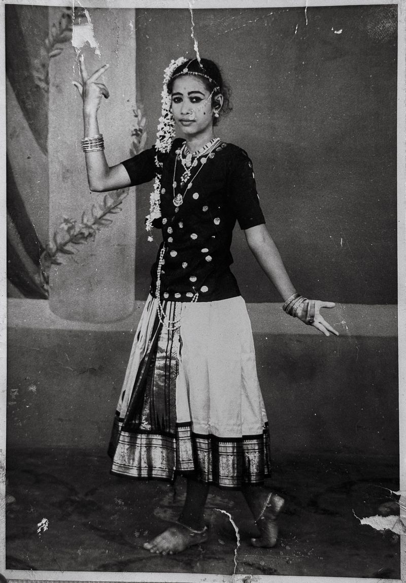 © Deepthi - Family archive. My mother dressed for a dance performance, photographed just before she left, Tamil Nadu, 1982.