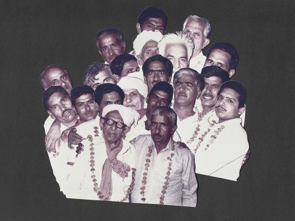 © Jatin Gulati - Father Figures. Collage on Paper, 15 x 21 inches