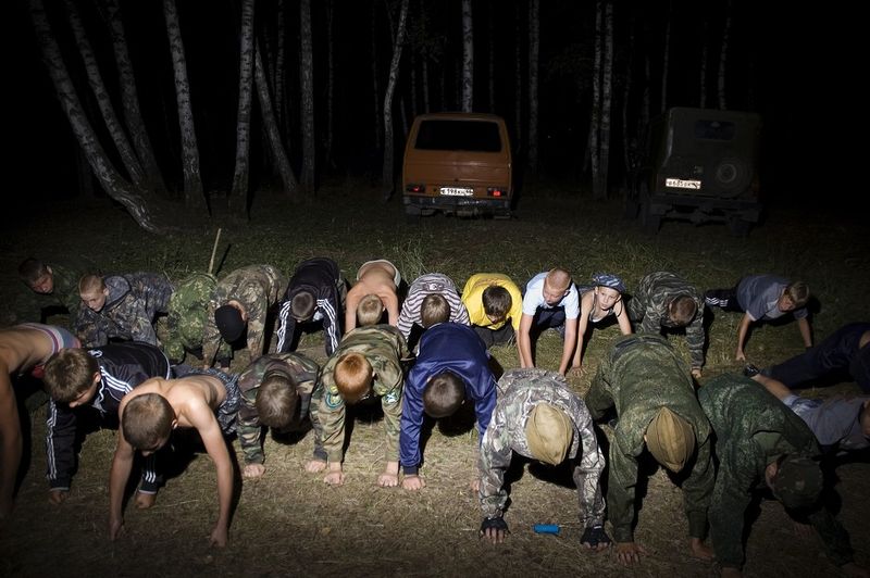© Denis Tarasov - The cadets exercise before bedtime/ Sverdlovsk region, Russia.