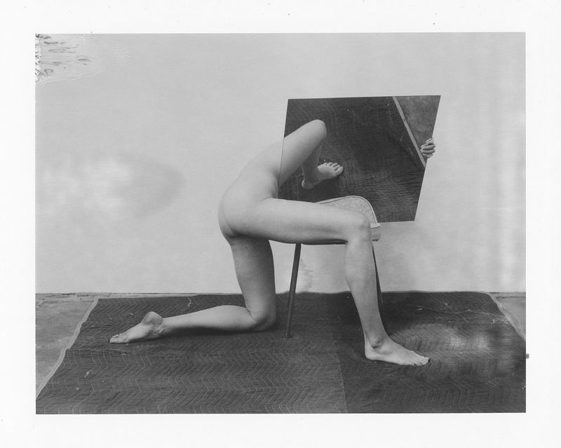 © Heather Rasmussen - Untitled (Body/Sculptures, 1969-1973, After Hans Breder),2017, Polaroid, 5.25 x 4.25 inches.