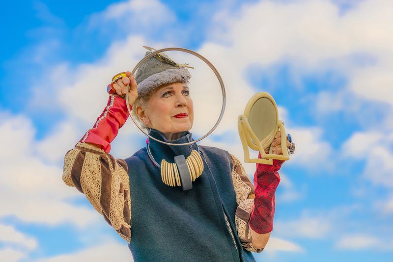 © Natalia L Rudychev - Debra Rapoport modeling her hat created out of the dryer lint.