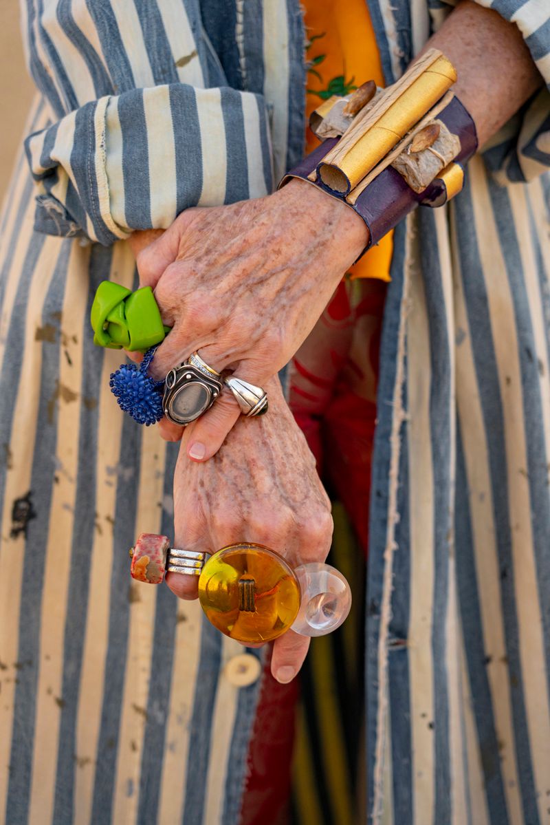 © Natalia L Rudychev - Artists hands featuring toilet paper roll bracelet created by Debra Rapoport.