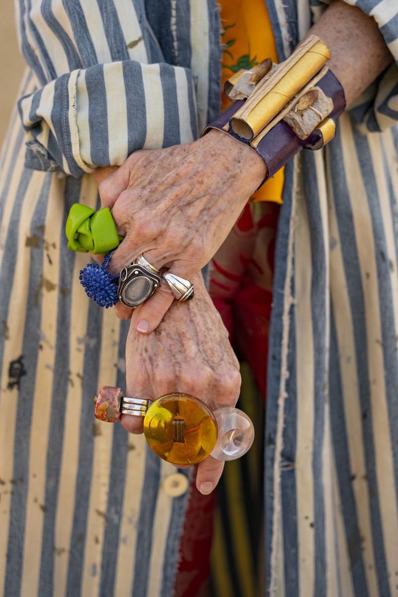 © Natalia L Rudychev - Artists hands featuring toilet paper roll bracelet created by Debra Rapoport.