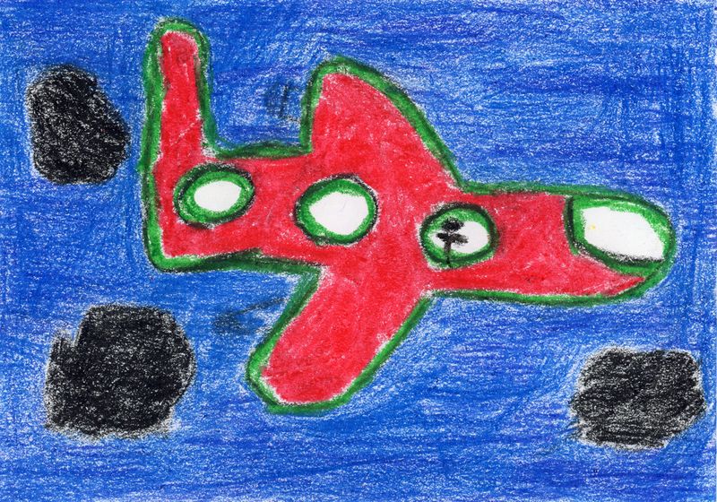 © Chrystel Mukeba - A drawing by my son depicting his grandfather leaving Congo