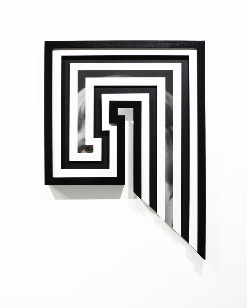 © Jonny Briggs - Photo-labyrinth 2 (holding a photo of my grandma to my eye, looking through her own eye) within cut frame