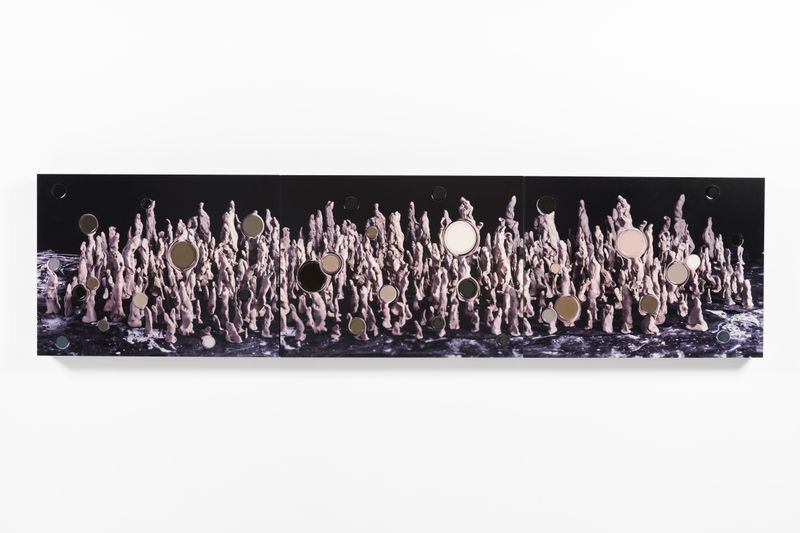 © Yi Hsuan Lai - Moonwalkers - Dirt, Sum, Echo 2025, Dye sublimation print mounted on Sintra, epoxy, 66 W x 16.5 H x 2 ⅜ D in