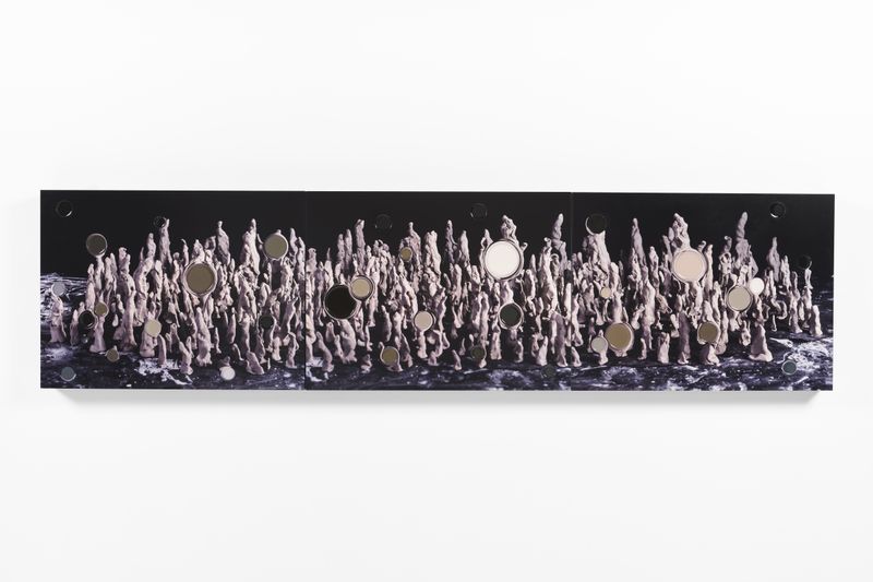 © Yi Hsuan Lai - Moonwalkers - Dirt, Sum, Echo 2025, Dye sublimation print mounted on Sintra, epoxy, 66 W x 16.5 H x 2 ⅜ D in