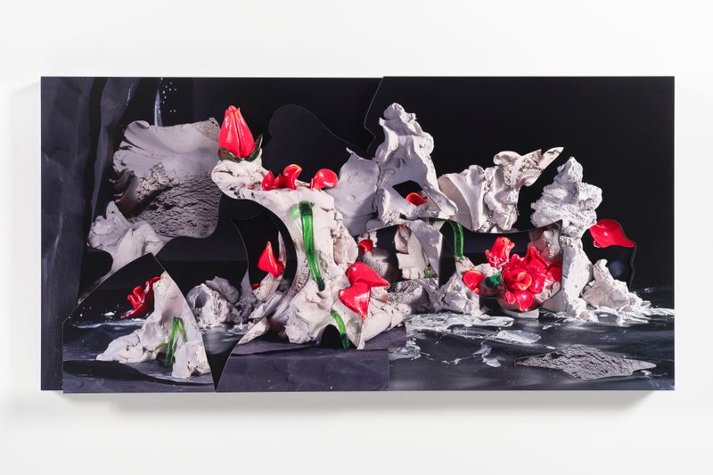 © Yi Hsuan Lai - Forward, Backward, Shattered, Flare, 2025, Dye Sub print on aluminum mounted on Sintra, 33.25 W x 16.5 H x 3 D in