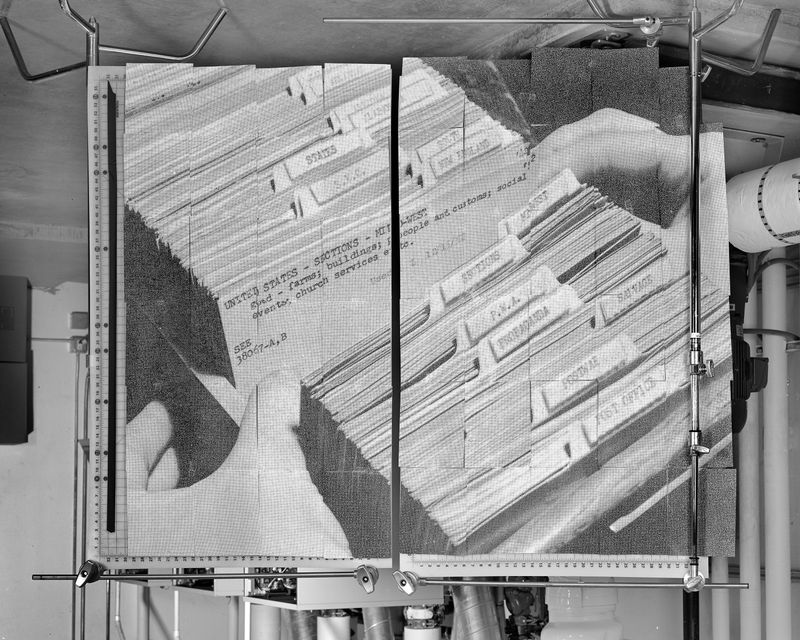 © Shawn Bush - Tillerson's Rolodex (Boiler Room), 2023, 30x24 inches, Silver Gelatin Print in artist made Walnut Frame