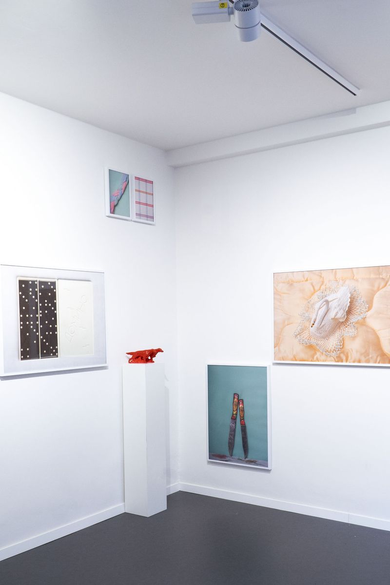 © Ira Thiessen - Exhibition view at Elsa Kunst /& Raum May 2021, photographs, aluminium half frame, porcelain, May 2021