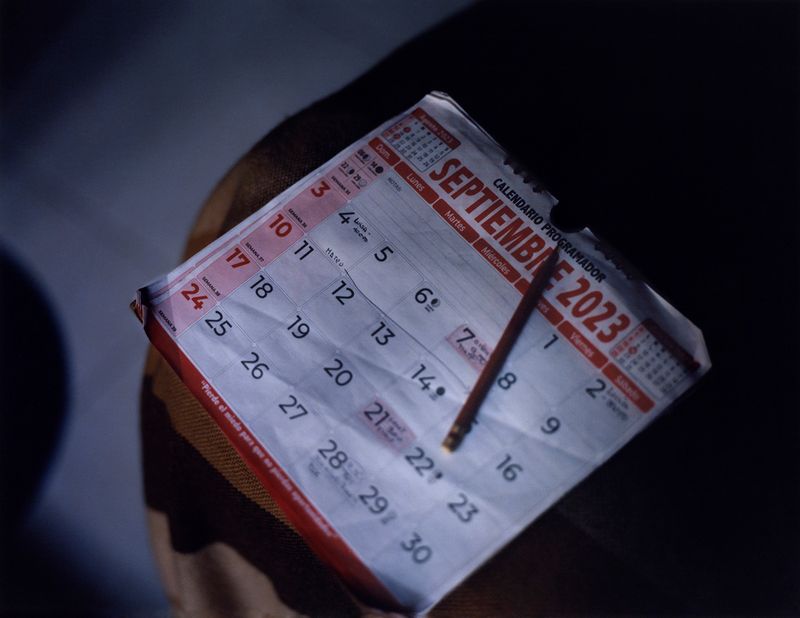 © Mateo Arciniegas Huertas - The calendar of my uncle Ebroul in Medellin marking my visit.