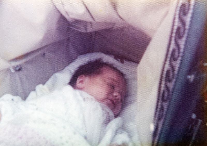 © Oliver Woods - A photo from the family album of my little sister Caroline asleep in the pram, taken in 1975.