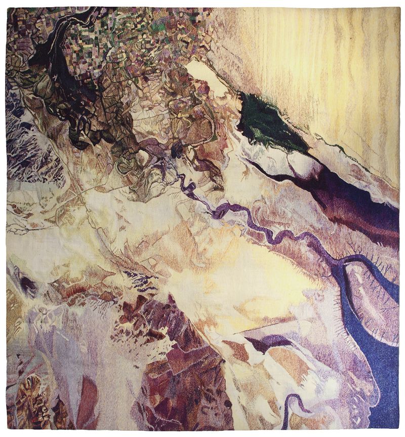 © Noelle Mason - Ground Control (Colorado River Delta), Hand Woven Wool, 120" x 120"