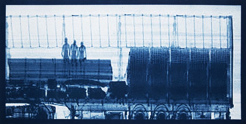 © Noelle Mason - Backscatter Blueprint (Trinidad), Cyanotype on watercolor paper, 22" x 18"